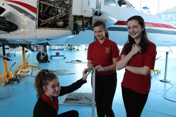 Chloe Curran, Bethany Thomas and Ellie Pope of St Martin’s School