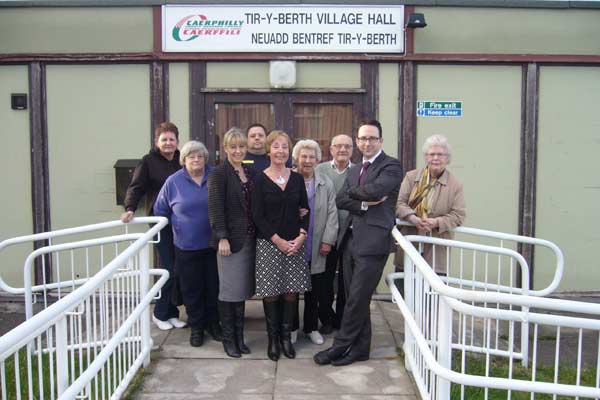 Chair Cllr Hefin David (second from right) and Secretary Sue Harper (furthest left) with committee members