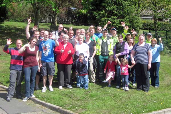 The volunteers helped clear four tonnes of rubbish from a cycle track in Abertridwr