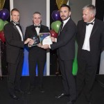 NEW BUSINESS OF THE YEAR: Chris Chugg and Allan Poole from Waters & Gate with Andrew Reed of Chwarae Teg