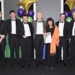 BUSINESS OF THE YEAR AWARD (MORE THAN 25 EMPLOYEES): Sam Macalister-Smith, Finance Wales, Graham Dyer, Chris Howarth, Tim Carr, Pauline Howarth and Justin Thomas from Bon Bon Buddies