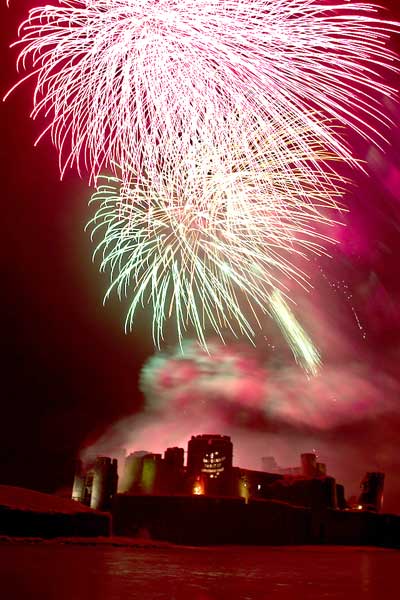 SPECTACLE: The bad weather did not put people off enjoying the fireworks. Picture by Carl Jones