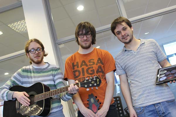 ROCKED: (left to right) RecRock's Greig Halliday, Jack Cooper and Dan Fitzgerald