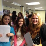 (Left to right) Rhiannon Perrett, 18, Alex Flook, 18, and Laurie Davies, 17 of St Cenydd School