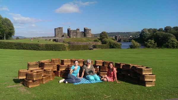 NO BASKET CASE: Sarah Hatton (left) with friends Sarah Lart and Melanie Bastier