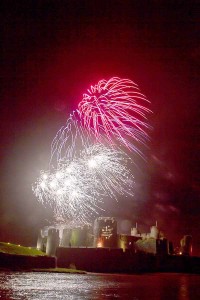 AWESOME: The firework display over Caerphilly Castle last year
