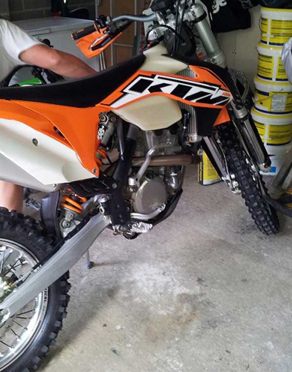 One of the motorbikes that were stolen from a garage in Aberbargoed on October 20