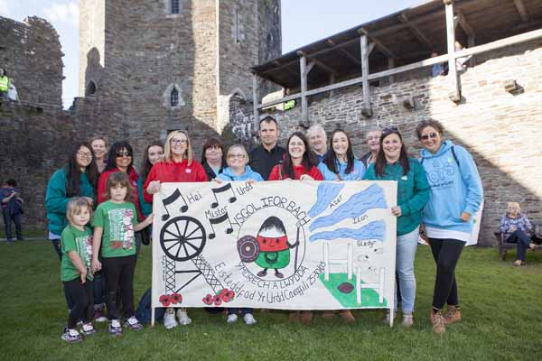 PRIZE: The winning banner from Ysgol Ifor Bach