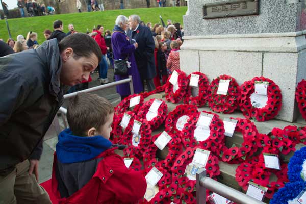TRIBUTE: People paid their respects on Remembrance Sunday Picture by Carl Jones