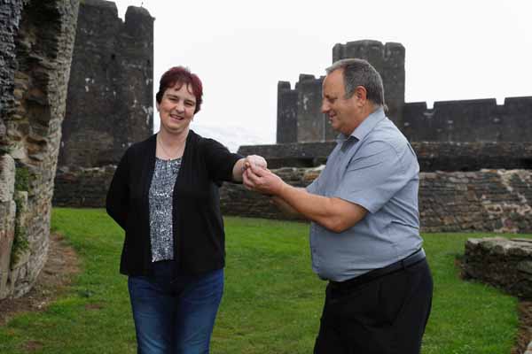 FOREVER YOUNG: Mr and Mrs Young at the spot where they got engaged 
