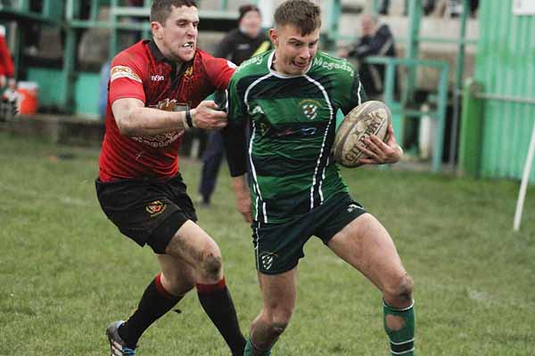 BREAKTHROUGH: Dan Jones goes through the Nantyglo defence