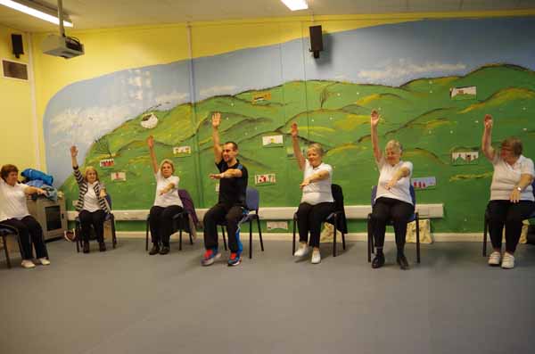 MR MOTIVATOR: Gareth Jones instructing older people 
