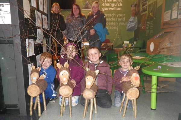 Some youngsters with their reindeer creations