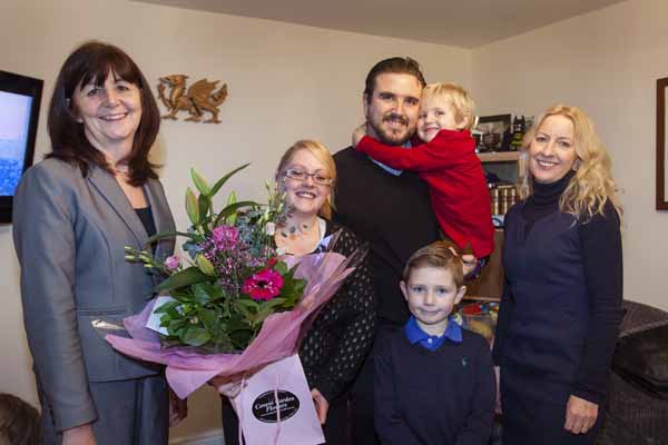 HOUSE WARMING: Lesley Griffiths AM at home with the Steggles and Lovell’s Kate Rees