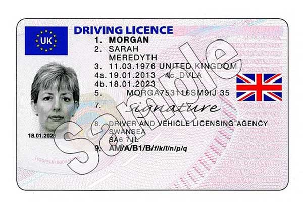 CHANGING: An example of the new photocard driving licence complete with union flag
