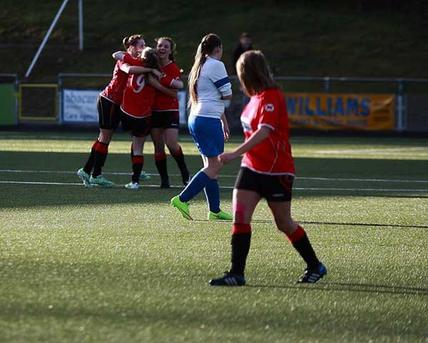 VICTORIOUS: Coed Duon Dragons celebrate the winner late in extra time
