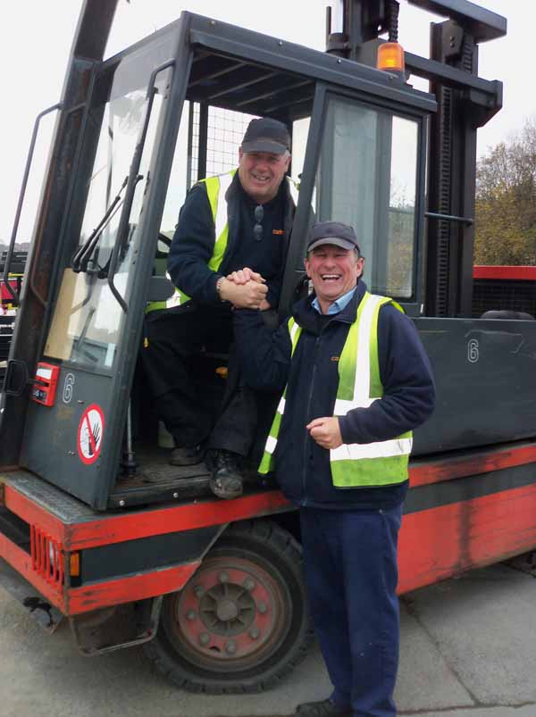 Catnic Caerphilly forklift driver hangs up keys after 45 years on the job