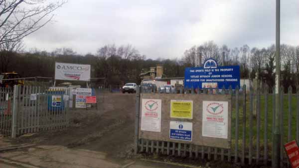 BUILDING SITE: The field is being used as work access for improvements at Ystrad Mynach station