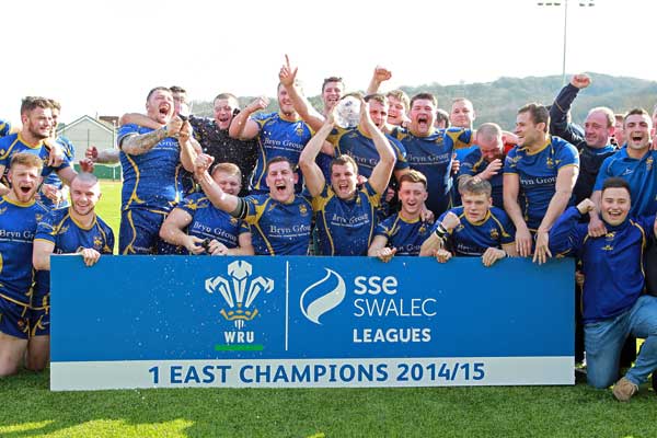 CHAMPIONS: Penallta celebrate winning the league ahead of a crunch match for promotion