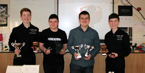 HONOURED: The team of racing car design gurus from Blackwood Comprehensive School