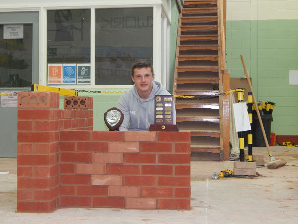 LEVEL HEADED: Zac Timothy with his winning wall 