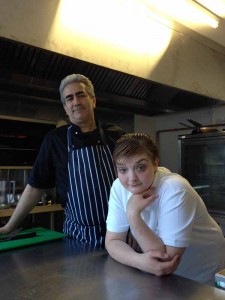 LEARNING: The Harp Inn’s chef Mustapha El-Malali with new apprentice Donna Day