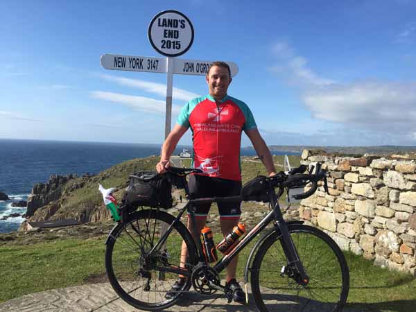 GEARED UP: Andrew Parry sets out from Land’s End
