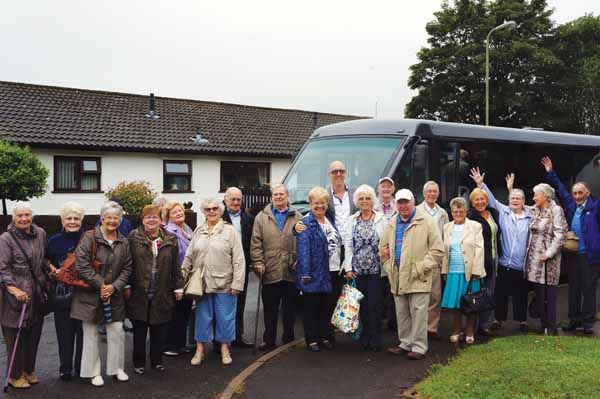 ALL ABOARD: The residents depart on their trip