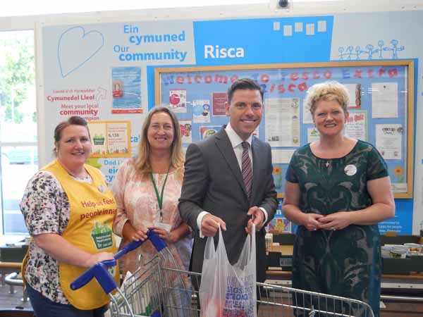 PRAISE: Chris Evans MP with Risca food bank volunteers
