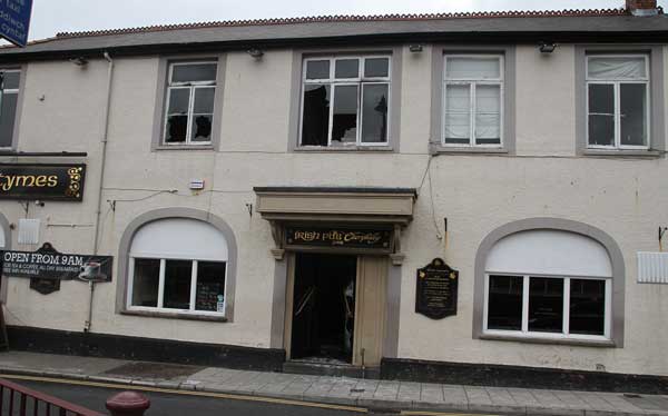 DAMAGED: The Irish Tymes after the fire