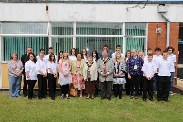 ON AIR: Mayor Leon Gardiner opened the station with the BBC’s Kayleigh Thomas