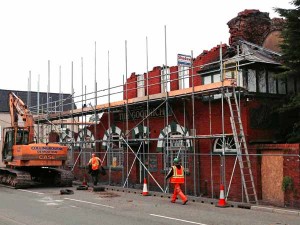 COMING DOWN: The pub being demolished