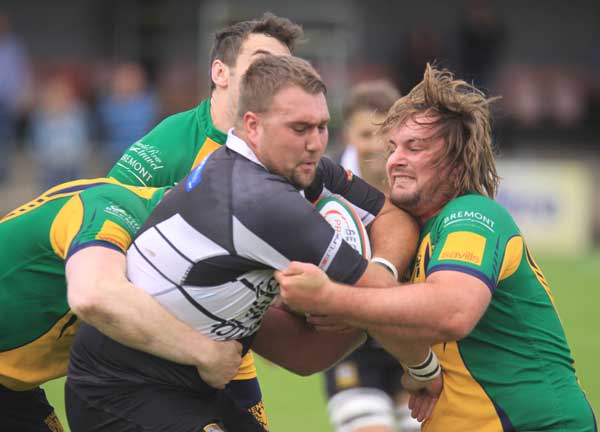 TOUGH: Geraint Edmonds tries to break through some Bargoed tackles