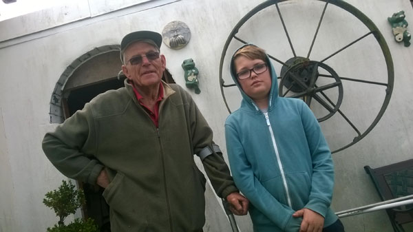 SHOCK: Brian Elliott and his grandson did not expect to find a grenade in the garage