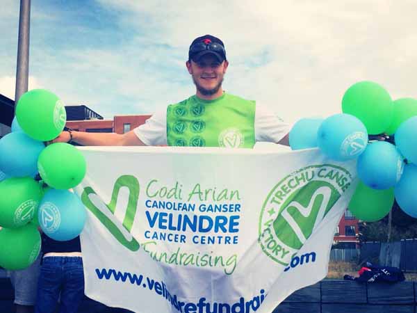 FINISH LINE: Gareth Axenderrie walked more than 1,100 miles