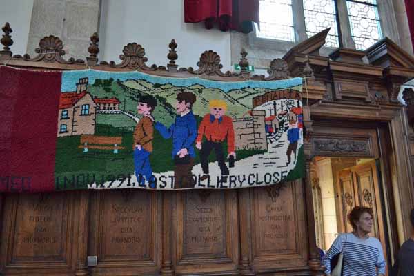 HISTORIC ART: The tapestry displays the history of the Rhymney Valley from 1066 to 1991