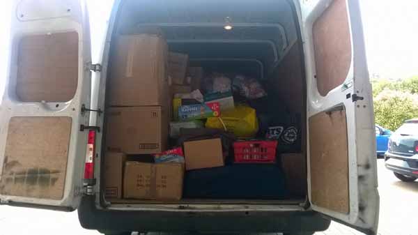 Caerphilly Observer delivered two van loads of donations to Cardiff