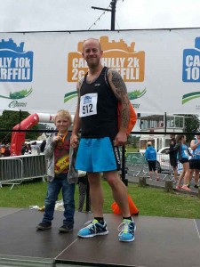 Andrew Ramsey after completing the Caerphilly 10k
