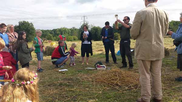 OUTDOOR FUN: Families learn how to make a traditional corn dolly