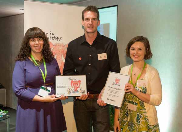 CONGRATULATIONS: Museum staff Helen Willson and Emma Wilson with Dan Snow