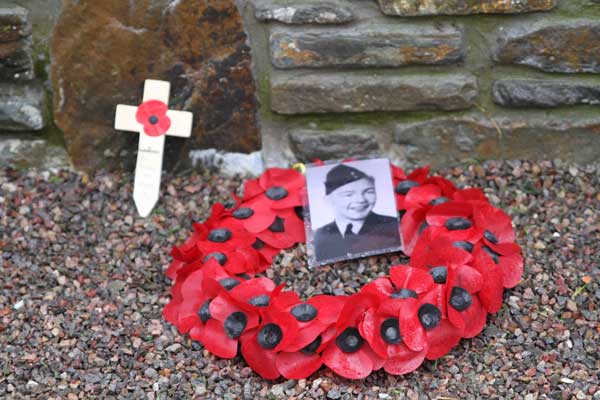 TRIBUTE: Wreath with a photo of Ivan Raymond Trafford at the memorial. Picturesby joanneburgessphotography.com