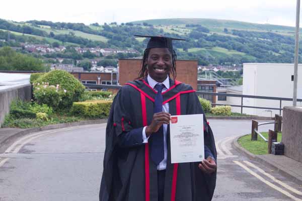 INSPIRATION: Wayne Kwenda after graduating with a first-class honours degree