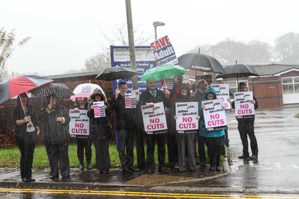 ANGER: lecturers are angry at cuts to adult education