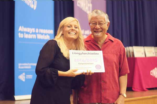 Welsh TV presenter Nia Parry with Candido Choo
