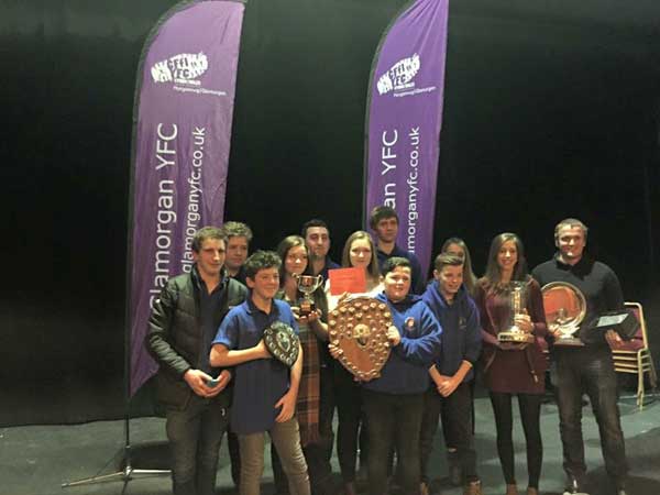 Gelligaer Young Farmers Club with their awards at The Grand Pavilion, Porthcawl