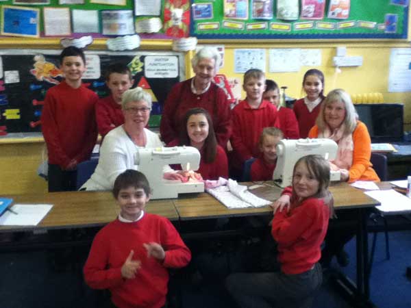 SEW POPULAR: Knitting Nannies at Cwmfelinfach Primary School