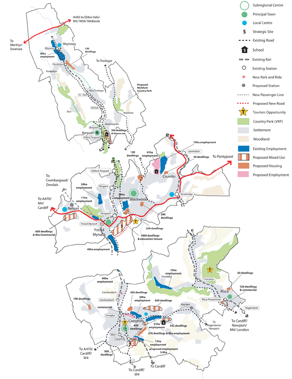 How Caerphilly County Borough could look by 2031. Source: Caerphilly County Borough Council