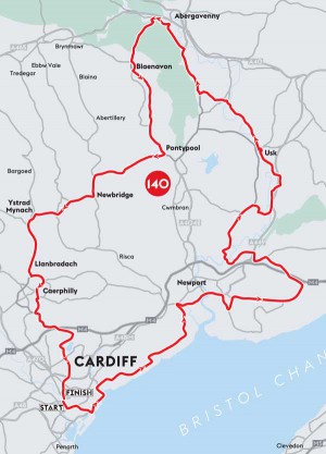 The route map for Velothon Wales 2016