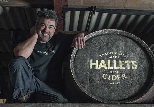 Creator Andy, with a barrel of Hallets Real Cider