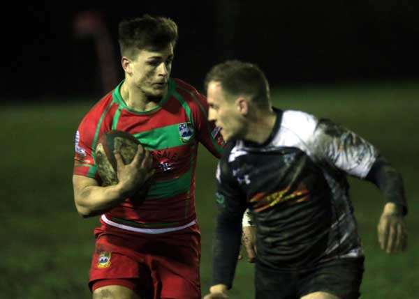 Bedwas' Connor Edwards runs at the Cross Keys defence in their 28-24 Fosters Challenge Cup victory